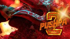 the poster for pusiba 2 is shown in red and green colors with gold lettering