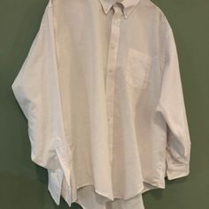 Broad Cloth Button Down White Men's Dress Shirt Size 17.5 This Is A Very Very Nice Shirt Brand New Casual Dress Shirt With Relaxed Fit For Daywear, Casual Dress Shirt With Buttons For Daywear, Casual Dress Shirt With Button Cuffs For Daywear, Mens White Dress Shirt, Tall Men, Tall Guys, Big And Tall, Mens Shirt Dress, Shirt White