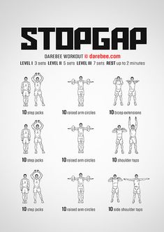 a poster with instructions on how to do a stopgap workout for beginners