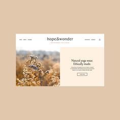 the homepage for hope and wonder