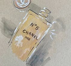 a drawing of a bottle of chanel no 5