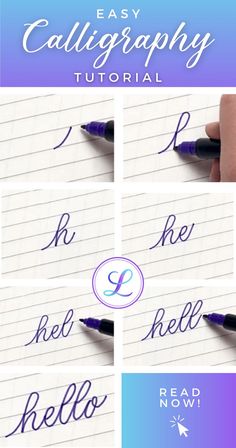 the steps to writing calligraphy on lined paper are shown in four different ways, including one