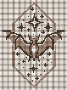 a cross stitch pattern with two birds in the center and one bird on the other side