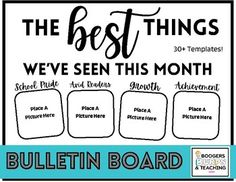 the best things we've seen this month bulletin board is shown in black and white