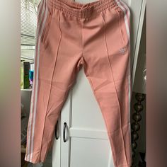 Never Worn. Excellent Condition. Pink Adidas Sports Bottoms, Pink Moisture-wicking Adidas Activewear, Adidas Sportswear Pants With Moisture-wicking, Women’s Adidas Track Pants With Zippers, Adidas Pink Moisture-wicking Activewear, Adidas Track Pants, Adidas Track, Adidas Pants, Pink Adidas