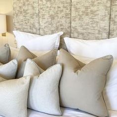 This stunning neutral, upholstered cushion is the perfect back cushion for your sofa or bedspread creating a light and breezy feel. Neutral Cushions, Neutral Bedding, Living Room Cushions, Big Pillows, Bedroom Decor Cozy, Interiors Dream, Beige Cushions, The Matrix, Linen Cushion