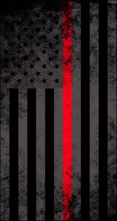 the thin red line on an american flag is painted in black and white stripes with stars