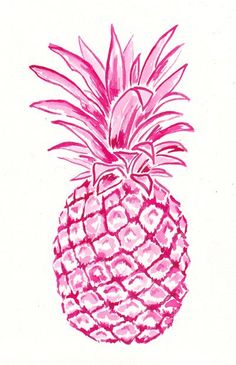 a drawing of a pink pineapple on a white background with the words, i love you