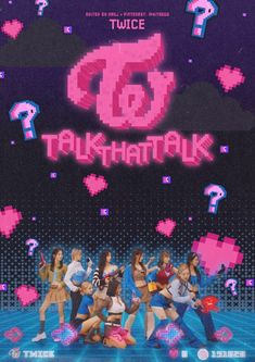 an advertisement for the tv show talk that talk with girls in front of pink and blue background