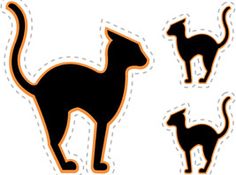 an orange and black cat sticker set on a white background next to another one