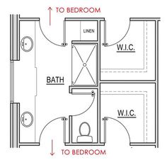 the floor plan for a bedroom and bathroom