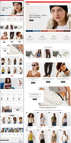 an image of a woman's clothing store page with multiple images and text on it