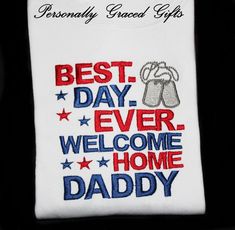 Deployment Ideas, Embroidery Designs For Sale, Welcome Home Posters, Military Homecoming, Military Deployment