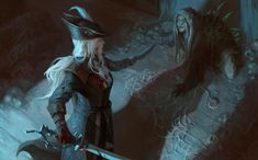 Bloodborne Fishing Hamlet, Fishing Hamlet, Maria Bloodborne, Lady Maria, Lab Art, Labs Art