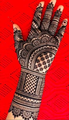 the hand is decorated with intricate designs