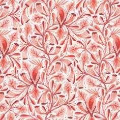 an orange and red floral pattern on white paper