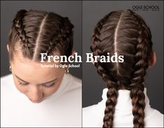 how do you make 2 french braids Braid Step By Step, How To Make Braids, Easy French Braid, How To French Braid, French Braid Pigtails, French Braids Tutorial, Braids Step By Step, Two French Braids, Double French Braids