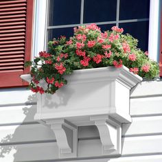 Durable Window Boxes: We use high quality vinyl in the manufacturing process - making our products durable, lightweight and highly shock resistant Easy to Use: Ready-to-assemble kit requires minor assembly - parts glue together easily to create a beautiful finished product (about 15 min to assemble) Customizable: These 2ft window boxes can be cut to any desired length and can be painted on - this completely customizable window box is perfect for your inner DIY-er! Innovative Design: Double-wall Window Box Brackets, Wood Window Boxes, Window Planters, Decorative Brackets, Window Planter Boxes, Window Boxes, Planter Box, Self Watering, Window Vinyl