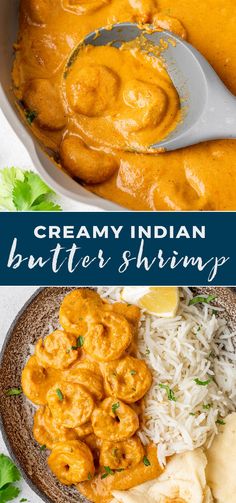 Tender and juicy Indian butter shrimp cooked in a creamy buttery masala sauce that is to die for. Serve with basmati rice or fresh naan and enjoy this tasty meal in under 30 minutes! Butter Shrimp Recipes Indian, Shrimp Indian Curry, Indian Butter Shrimp Recipes, Indian Shrimp Curry Recipe, Seafood With Rice, Butter Curry Sauce, Rice For Indian Food, Butter Shrimp Indian, Shrimp Korma Recipe