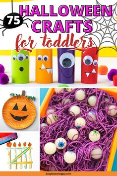 halloween crafts for toddlers that are fun and easy to make with paper plates, yarn balls