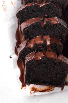 chocolate cake with frosting and drizzled on top