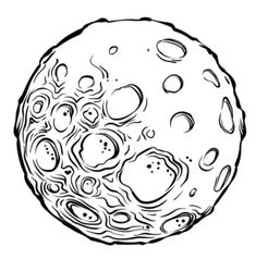 an ink drawing of the moon