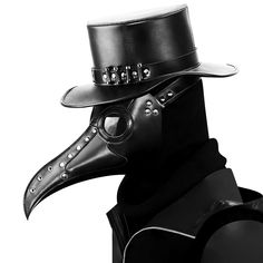 PRICES MAY VARY. Leather Plague Doctor Mask - This plague doctor mask is made of high-quality PU leather and metal accessories, durable and comfortable to wear.(Note:The hat was not included) One Size - One size fits most, each plague doctor mask has an adjustable head belt on the back, perfect for most women men and teens. Breathable & Comfortable - Ventilation holes around the beak effectively prevent eyeglasses fogging. Make the wearer more comfortable, durable and comfortable to wear (Remova Steampunk Plague Doctor, Steampunk Halloween Costumes, Prom Props, Beak Mask, Raven Mask, Plague Doctor Costume, Steampunk Bird, Black Plague, Plague Mask