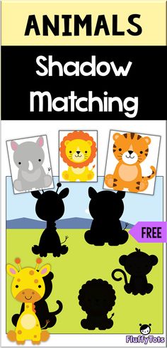 an animal shadow matching game for kids