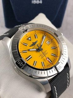 Breitling Avenger Seawolf 45mm Yellow Stainless Steel Case Strap Watch A17319101I1X1 Brand: Breitling Avenger Seawolf Reference number: A17319101I1X1 Dial: Yellow Case Diameter: 45mm Formal Yellow Watches, Formal Yellow Watch With Chronometer, Modern Yellow Automatic Watch, Classic Yellow Chronometer Watch, Timeless Yellow Chronometer Watch, Luxury Yellow Watches With Subdials, Timeless Yellow Watch With Chronometer, Yellow Chronograph Watch For Formal Occasions, Luxury Yellow Watch With Subdials