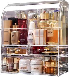 Clear Acrylic Makeup Organizer, Clear Makeup Organizer, Cosmetic Organiser, Acrylic Organizer Makeup, Cosmetics Storage, Skincare Organization, Storage Display, Acrylic Organizer