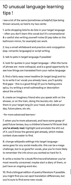 the top 10 unusual language learning tips