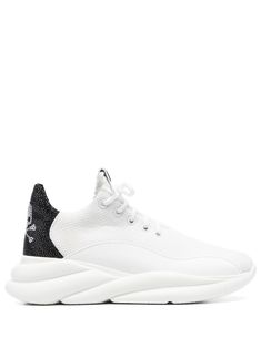 black/white leather skull print to the rear front lace-up fastening round toe chunky rubber sole Philipp Plein Shoes, Puma Fierce Sneaker, Philipp Plein, Skull Print, Adidas Tubular Defiant, Curator Style, Sneakers White, Sneakers Black, White Leather