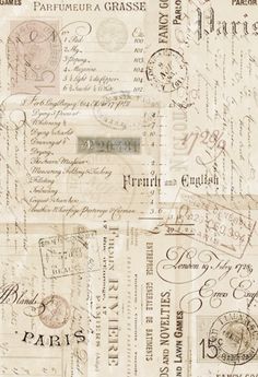 an old paper with stamps and letters on it