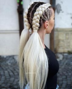 Festival Braids, Two Braid Hairstyles, Rave Hair, Beautiful Braided Hair, Cute Braided Hairstyles, Braids With Extensions, Two Braids, Cool Braids