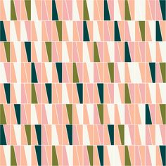 an abstract geometric pattern in pink, green and beige