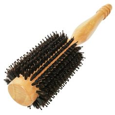 Care me Wooden Brushes feature high density boar bristles (90% boar hair + 10% nylon pins) which are perfect for normal or fine hair. Two Sizes are available: 1" diameter Core (overall 2" with bristles) is best for blow-drying and curling short hair (chin to shoulder length); 2" diameter Core (overall 2.4" with bristles) is for straightening medium length (shoulder to back) hair. If your hair is thick or you need a fast blow-dry, please check our ceramic vented round brushes at https://www.walma Boar Hair Brush, Wooden Hair Brush, Smooth Shiny Hair, Round Hair Brush, Boar Bristle Brush, How To Curl Short Hair, Maintaining Healthy Hair, Round Brush, Styling Brush