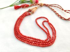 Italian Salmon Coral Beads Natural Vintage red real necklace About Item "> Gemstone - Natural Mediterranean  Coral length -  " 22 Inches to  44" Inch Adjustable  Beads Size - 3.5 mm to 4 mm  Weight - 132 Carat   Payment Policy  We Accept The Payment Vie  PayPal Only : Thanks For Visit Our Shop  JewelsGalleryShop Adjustable Red Necklace With Oval Beads, Adjustable Red Necklaces With Oval Beads, Red Hand-strung Multi-strand Jewelry, Traditional Red Necklace With Tiny Beads, Adjustable Red Beaded Necklace With Gemstone Beads, Traditional Red Hand-strung Beaded Necklaces, Red Spiritual Necklace With Tiny Beads, Traditional Multi-strand Red Coral Beaded Necklace, Hand-strung Red Coral Beaded Necklace For Gifts