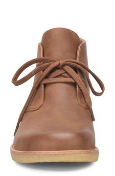 A lace-up vamp adds classic style to this timeless chukka boot rendered in smooth leather. Leather upper/textile lining/synthetic sole Imported Fall Brown Shoes, Womens Chukka Boots, Woman’s Boots, Comfortable Boots For Women, Womens Winter Shoes, Chukka Boots Women, Comfortable Dress Shoes, Classic Slippers, Casual Leather Shoes