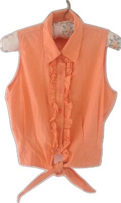 Fitted Orange Vest For Summer, Fitted Orange Summer Vest, Peach Summer Blouse For The Beach, Summer Peach Blouse For The Beach, Peach Summer Beach Blouse, Summer Peach Blouse For Beach, Orange Summer Vest, Peach Short Sleeve Blouse For Summer, Peach Short Sleeve Summer Blouse