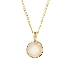 Marcia Moran Circlet LCL012c Round Druzy Necklace Natural White Druzy Dainty Necklace With Round Pendant And Gold Chain, Gold Circular Jewelry With Cable Chain, Dainty Gold Chain Round Necklaces, Gold Crystal Necklace For Everyday, Dainty Round Gold Chain Necklace, Elegant Gold Crystal Necklace With Round Pendant, Gold Round Crystal Necklace For Everyday, Everyday Round Gold Crystal Necklace, Dainty Plated Round Pendant Jewelry