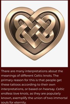 a heart with an intertwined knot in the middle, and a quote about love