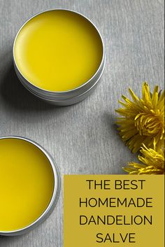 the best homemade dandelion salve for hair and body is in two tins