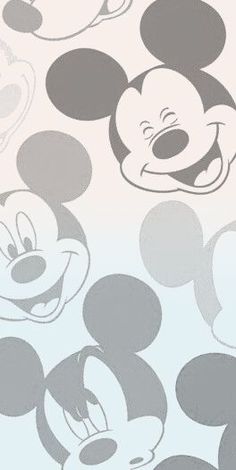 the mickey mouse wallpaper has been drawn with gray and white circles on it's face