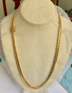 7.5mm wide  Miami Cuban link Chain in 14k Solid gold  with Cuban box clasp. Gift bag included.   Weight 1- 102.80 Grams 1-107.01 Grams.  Shipping applies to stock items only.  Only 2 at this price/  SPECIAL ORDERS ACCEPTED IN ANY SIZE, COLOR  OR CARAT (10K.14K 18K)  1-2 weeks to make . Contact us for the price. Due to the rapid change in gold price. ,payment in full to start the  order is required. Gold Cuban Link Necklace In 14k Solid Construction, Formal Yellow Gold Cuban Link Necklace, Formal Gold Cuban Link Necklace, Luxury Gold Cuban Link Necklace With Solid Construction, Luxury 14k Gold Cuban Link Necklace With Box Chain, Gold Cuban Link Necklace With Solid Links As Gift, Formal Cuban Link Necklace With Curb Chain, Luxury Gold Cuban Link Necklace For Formal Occasions, Luxury Gold Cuban Link Necklace For Formal Events