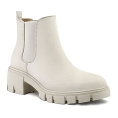 Mysoft women's platform chelsea boots ankle with elastic,not only make boots more fashionable and beautiful,but also can provide you with a better sense of fit.Thick bottom from the visual pull up your figure proportion,let you in the autumn and winter season to release the charm! Size: 7.  Color: White.  Gender: female.  Age Group: adult. Make Boots, Round Toe Ankle Boots, Platform Chelsea Boots, White Platform, Bone White, Boots Ankle, Pull Up, Winter Season, Autumn And Winter