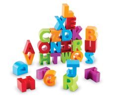 the letters and numbers are colorfully arranged in different shapes, sizes, and colors