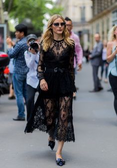 Olivia Palermo's Fall Street Style | PS Fashion Giambattista Valli Dress, Styling Hacks, Simple White Dress, Valentino Gowns, Sheer Gown, Wang Dress, Valentino Dress