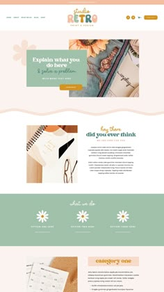 Retro website design template for Squarespace with groovy flowers and seventies colors. 70s Website Design, Retro Website Design, Retro Website, Vintage Website Design, Business Candle, 70s Flowers, Small Business Website Design, Retro Branding, Groovy Flowers