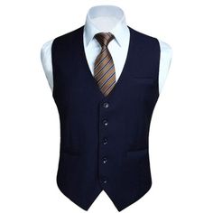 Formal Suit Vest : High Quality Material, The Material Of Vest Is Soft And Lightweight. No Fading, No Distortion, Anti-Wrinkle And Smooth, Is Not Easy To Pilling. Excellent Design : Business Vest Is Designed With Classic Solid Color, V-Neck, 5-Buttons Closure And 1 Real Pocket On The Front,2 Real Side Pockets. The Back Adjustable Waistcoat Offers A More Accurate Fit, Makes You Stand Out In The Crowd. Match Tips : Necktie/Bow-Tie/Shirt/Suit/Tuxedo/Suit/Coat/Pants/Leather Shoes, Make You Look Eye- Formal Blue V-neck Outerwear, Slim Fit Formal Vest For Winter, Winter Formal Slim Fit Vest, Elegant Fitted Vest For Winter, Elegant Fitted Winter Vest, Formal Notch Lapel Vest For Winter, Elegant Blue V-neck Vest, Single Breasted V-neck Suits For Formal Occasions, Fitted V-neck Suits For Formal Occasions