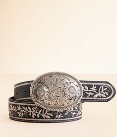 "BKE Embroidered Western Belt - Black X-Large, Women's Black Faux leather 1 1/2" belt. 100% Polyurethane. Apparel & Accessories" Mexican Belt, Women's Belts, Western Belt, Belt For Women, Western Belts, Fall Fits, Belt Black, Black Faux Leather, Black Belt